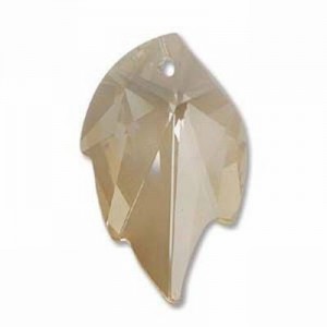 Swarovski Elements Anhänger Blatt 26x16mm Chrystal Crystal Golden Shadow